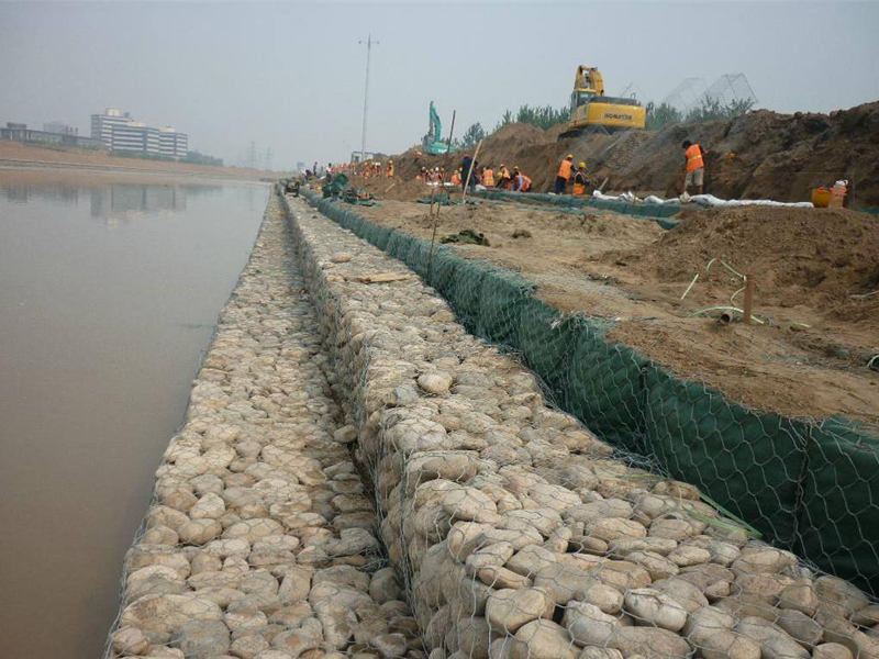Flood control gabion net