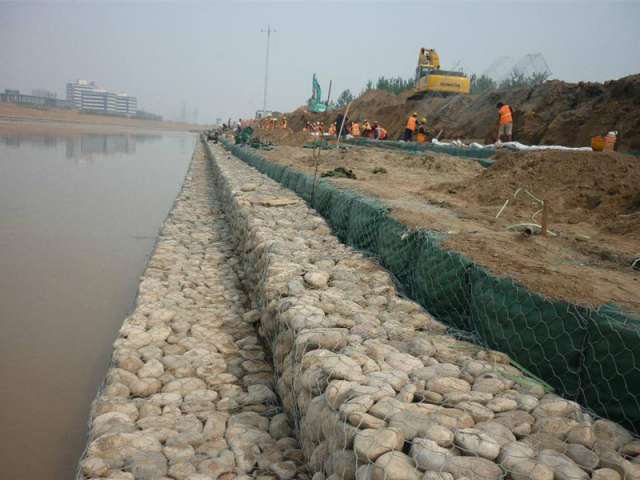 Flood control gabion net